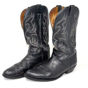 Nocona Texas Cowboy Boots 11 D Black Western Leather